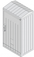 Шкаф полиэстеровый KVR-D 40-66-25 SR (В436хШ662хГ250, двухдверный, ассиметр., правый, наклон. крыша) арт. 001602141