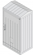 Шкаф полиэстеровый KVR-D 50-66-25 SR (В529хШ662хГ250, двухдверный, ассиметр., правый, наклон. крыша) арт. 001602143