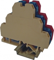 Клемма винтовая трехуровневая VS 2,5 NAI 3 с соед. мостиком  (2,5 mm2_бежевая) арт. 3901340